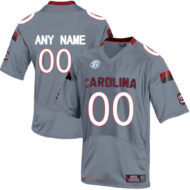 Men South Carolina Gamecocks Customized College Football Jersey  Grey->->Custom Jersey